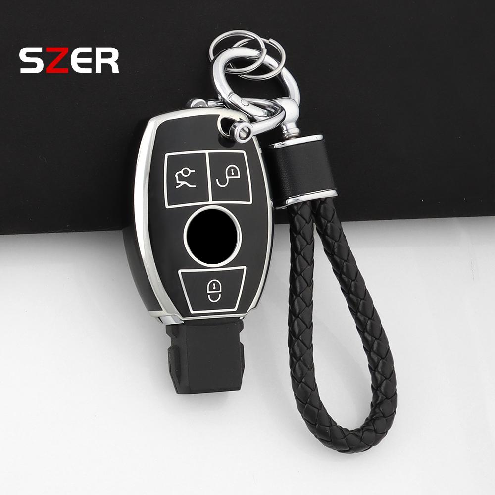 Tpu Car Key Case Shell Cover Fob For Mercedes Benz Cla Gla Glc Glk W176 W463 W251 A B C E S Class W204 W211 Accessories