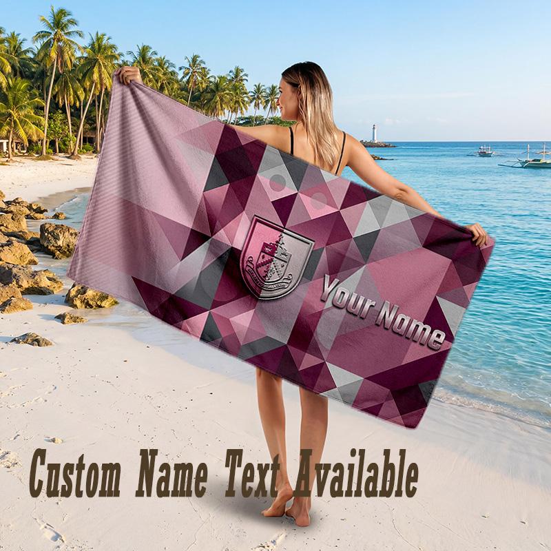 Burnley Football Design Beach Towel Custom Text Large Towel for Beach Vacation