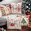New Nutcracker Christmas Pillowcase Linen Printed Pillowcase Festive Room Sofa Decoration Cushion Cover