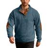 New Men's Casual Corduroy Patch Stand Collar Sweatshirt - Loose Fit Oversized Menswear