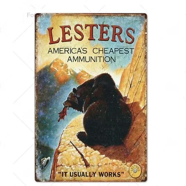 Hunting Tin Sign Plaque Metal Vintage Retro Metal Sign Wall Decor for Man Cave Gun Shop Decorative Metal Plate Hunter Gift