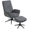Relax Armchair With 130 Degree Reclining Function TV Armchair With Ottoman And Steel Frame Gray