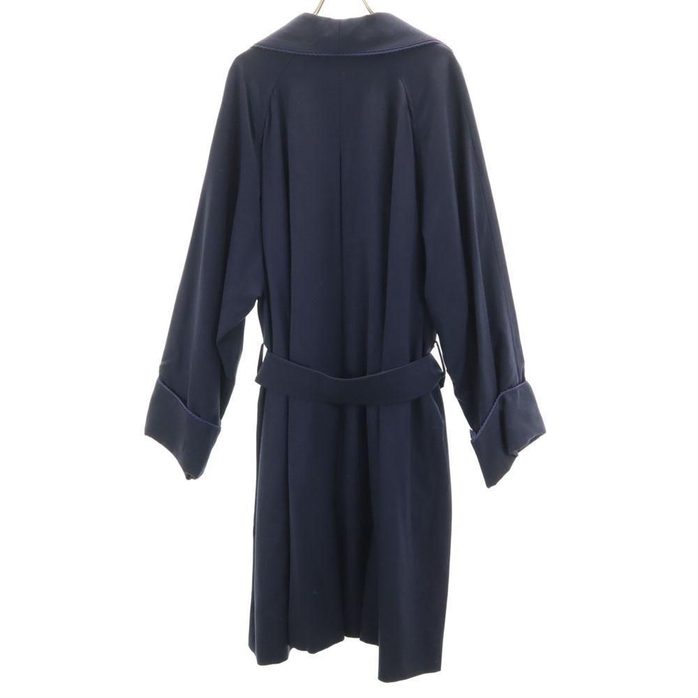 CELINE wool Long sleeve Gown coat Navy system Women Used