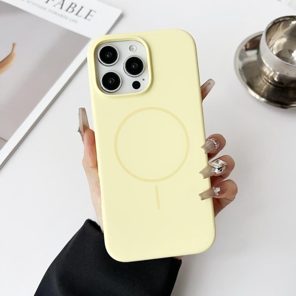 Thin Ring Magnetic Suction Suitable for IPhone17promax Mobile Phone Case Solid Color Liquid Silicone Apple 16 Full Inclusive Protective Case