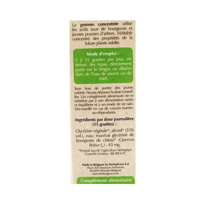 Macérat Concentré - Herbalgem - Chêne Bio - 30ml - Sans conservateur - Mixte