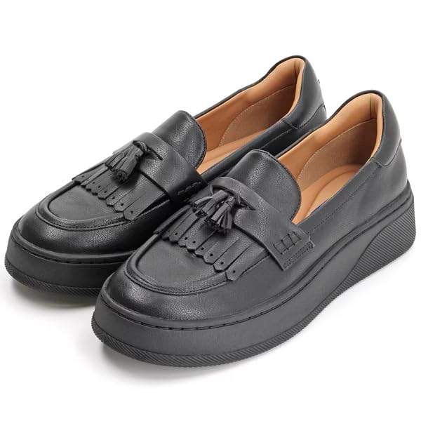 

Mackintosh Philosophy Track Sole Tassel Fringe Loafers Size E Women s 6512, Black, 23.5cm, чёрный