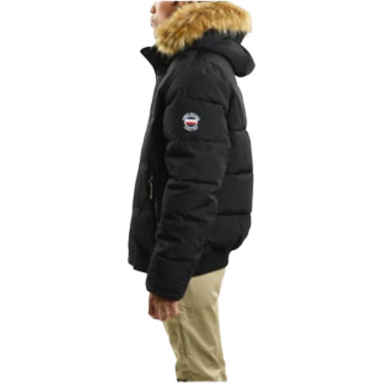 Tommy Hilfiger FW22 Brand Logo Embroidered Loose Commuter Versatile Hooded Long Sleeve Jacket Men Jackets Black 159AP863BLACKS