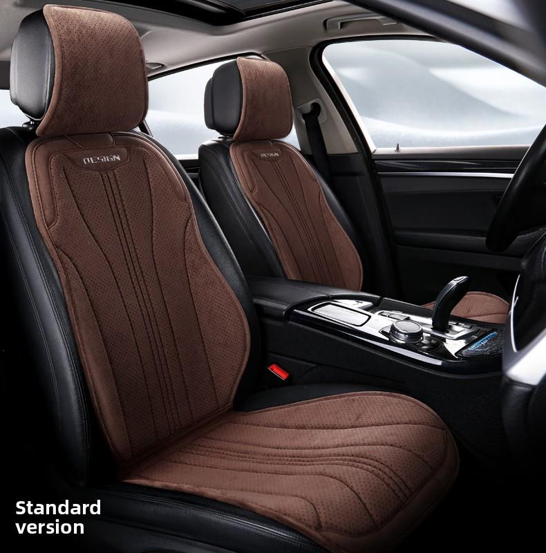 High Quality Suede Universal All Seasons Car Seat Cover Perforated Breathable Anti-Slip Luxury Car Suede Seat Cover With Pillow