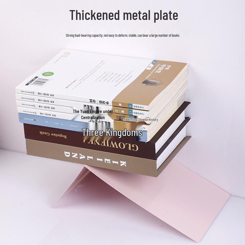 Large L-Shaped Thickened Metal Bookend for Organizing Books and Files