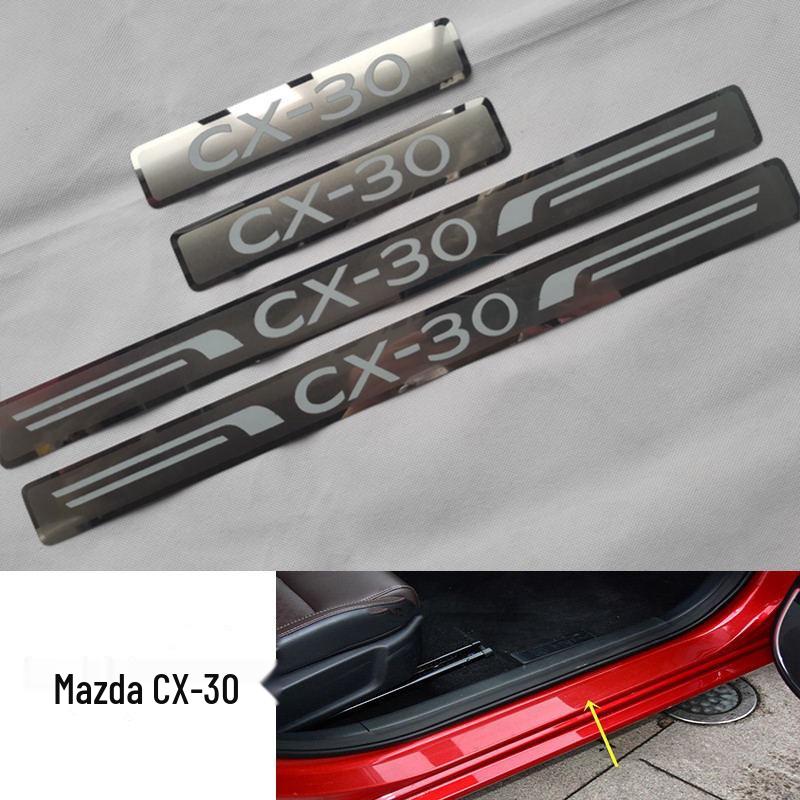 2020 Mazda CX-30 Protecție Praguri Uși și Bara Spate Oțel Inoxidabil Modificări Portbagaj