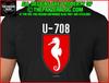 T-shirt con Insegna Cavalluccio Marino U-708 WWII U-Boot Tedesco Kriegsmarine T-shirt Unisex