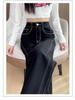 Women's High-Waisted Deep Blue Slim-Fit Wide-Leg Jeans - Spring New Arrival, Casual and Flattering Design