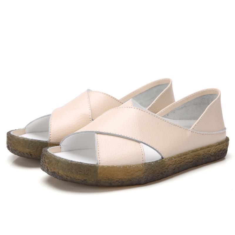 Korean Style Women's Cross Strap Sandals - Large Sizes for Mothers and Pregnant Women