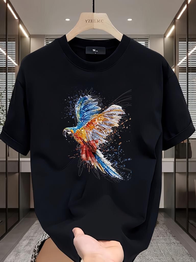 Mens Vintage Style Printed Tee Heavyweight cotton short sleeve tee casual summery youth style bold design
