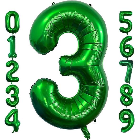 40 Inch Dark Green Number 5 Balloon Large Size Giant Jumbo Digit Mylar Foil Helium Dark Green Balloons for Birthday Party Celebration Decorations