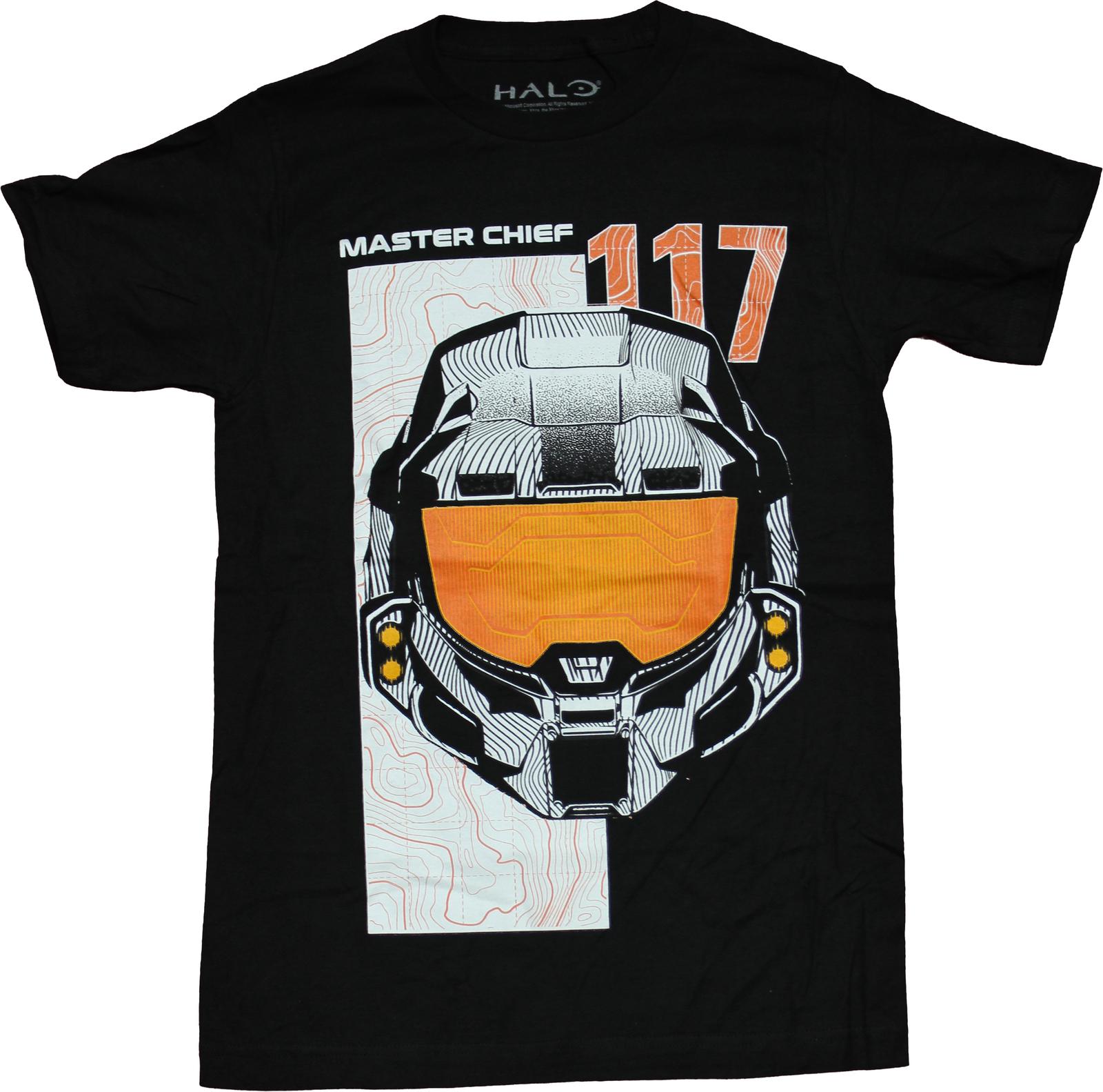 Halo New Adult T-shirt Master Chief 117 Mask Image S
