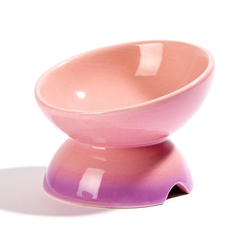 

Миска для кошек Керамическая миска для домашних животных Высокая ножка для защиты шейного отдела позвоночника Миска для кошачьего риса Миска для кошачьей воды Наклонная миска для собаки Миска для собаки Миска для риса белый