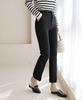 Ppaeppae Hidden Elastic Waist Spandex Slit Black Slacks