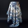 Fashion Square Silk Scarf Women Headband 90*90cm Print Neck Scarfs Office Hair Band Hand Kerchief Female Bandana Headwear