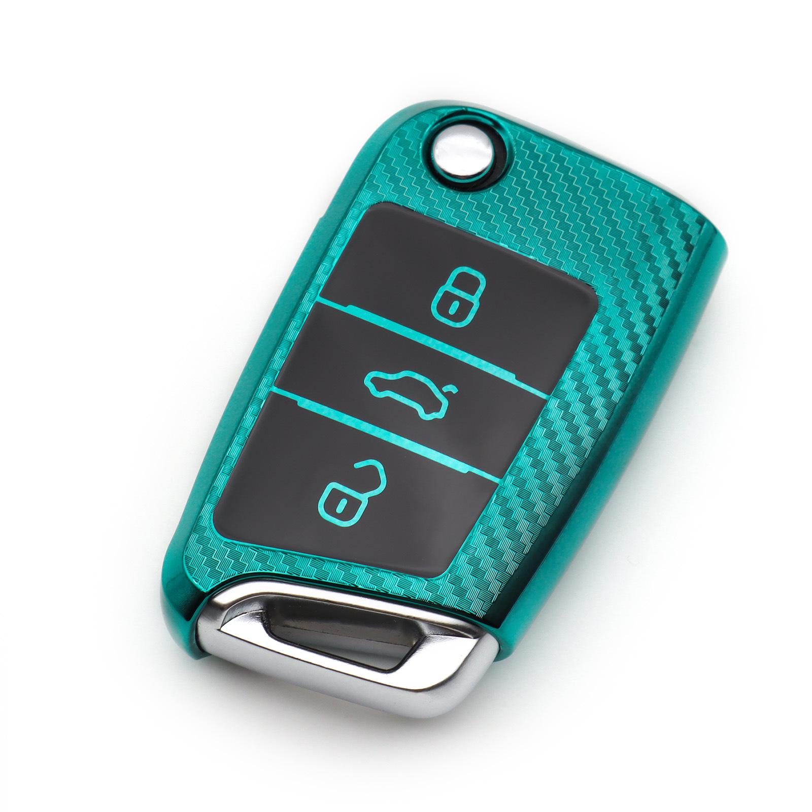 

Carbon Fiber Key Case for Volkswagen Golf, Passat, Tiguan - Fits New & Old Models Color Box