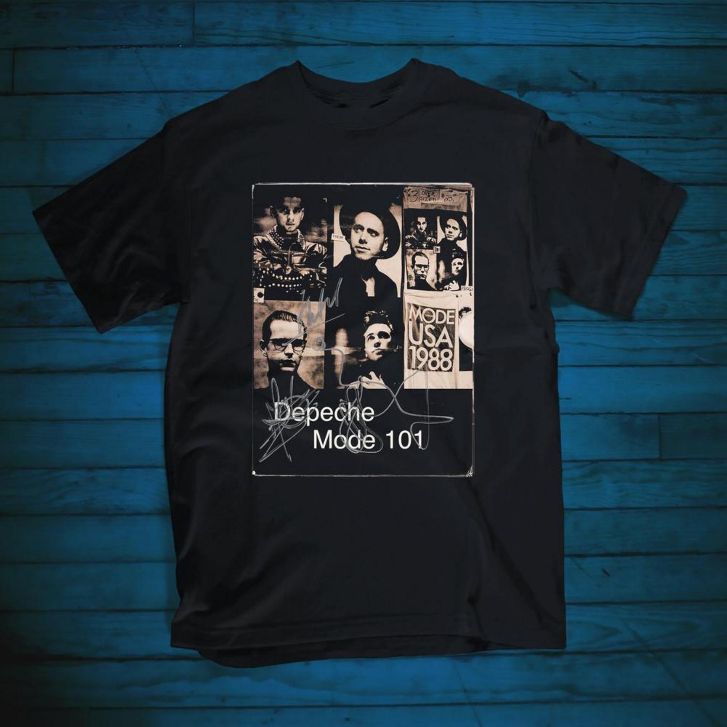 РАСПРОДАЖА Depeche Mode 101 Tour Концертный Черный T-shirt с подписью Унисекс T-shirt S