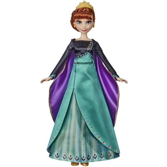 DISNEY LA REINE DES NEIGES - Poupée Anna chantante Tenue de reine - chante « Point d'avenir sans nous »