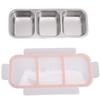Snack Container   Proof Stainless Steel 3 Compartments Easy Cleaning Metal Snack Container