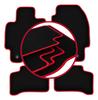 Velour Floor Mats with Red Edge For: Jaguar X-Type Estate, Station Wagon, Sedan (2001-2009)
