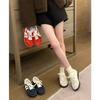 Leather Retro Red Women's Summer New Breathable Versatile Lace-up Heightening Casual Shoes
