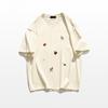 Pure cotton cartoon short-sleeved t-shirt women's new summer loose front shoulder design sense niche American half-sleeved top