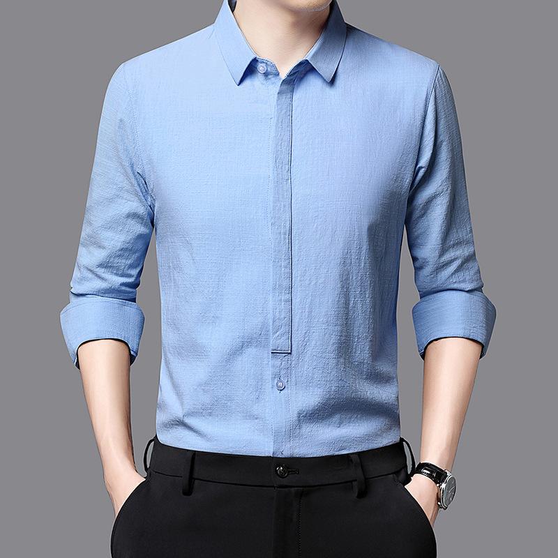 Осенняя новая мужская рубашка с длинными рукавами — фото 3