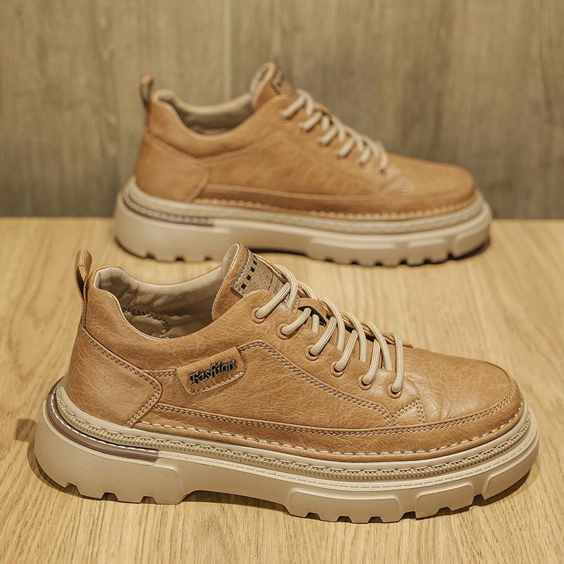 Ботинки Мартинса осень и зима легкие с мягкой подошвой британский стиль ретро повседневные кожаные ботинки низкие ботинки 39