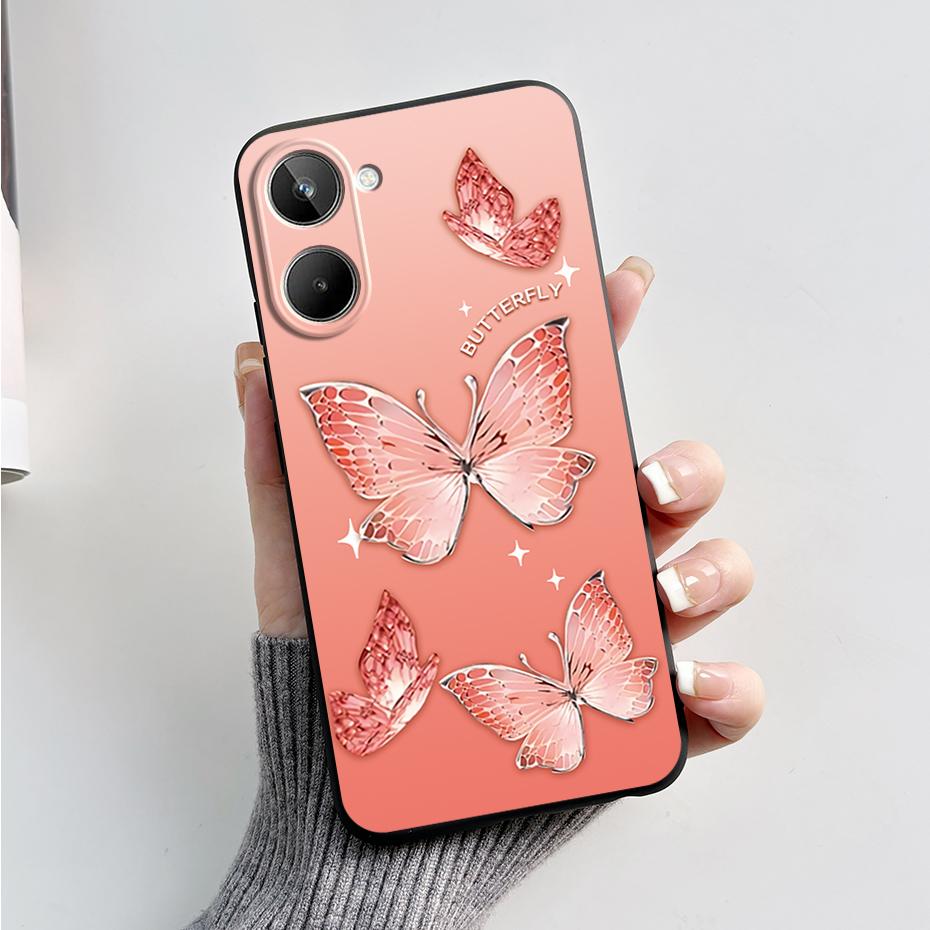 For Realme 10 4G 6.4" Soft Silicone TPU Shockproof Phone Case For Realme 10 RMX3630 Cartoon Pattern Bumper Protective Back Cover
