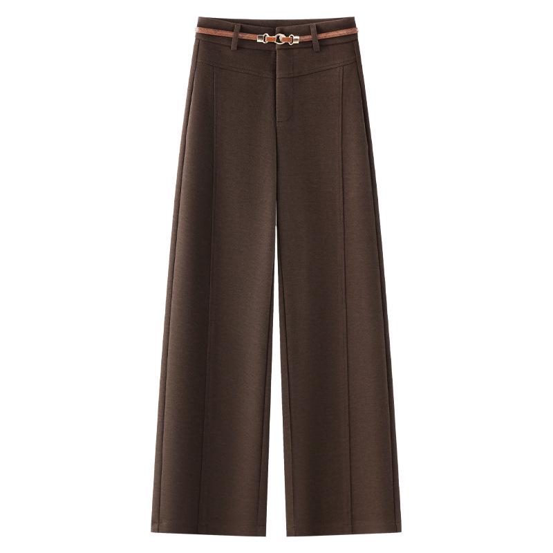 

Женские красные шерстяные брюки широкого кроя Ancola, повседневный стиль с высокой посадкой для весны, осени и зимы 2024. M коричневый