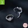 Wave 50 Cent Moissanite Ear Buckle Ladies, Pop Elegant S925 Sterling Silver Earrings
