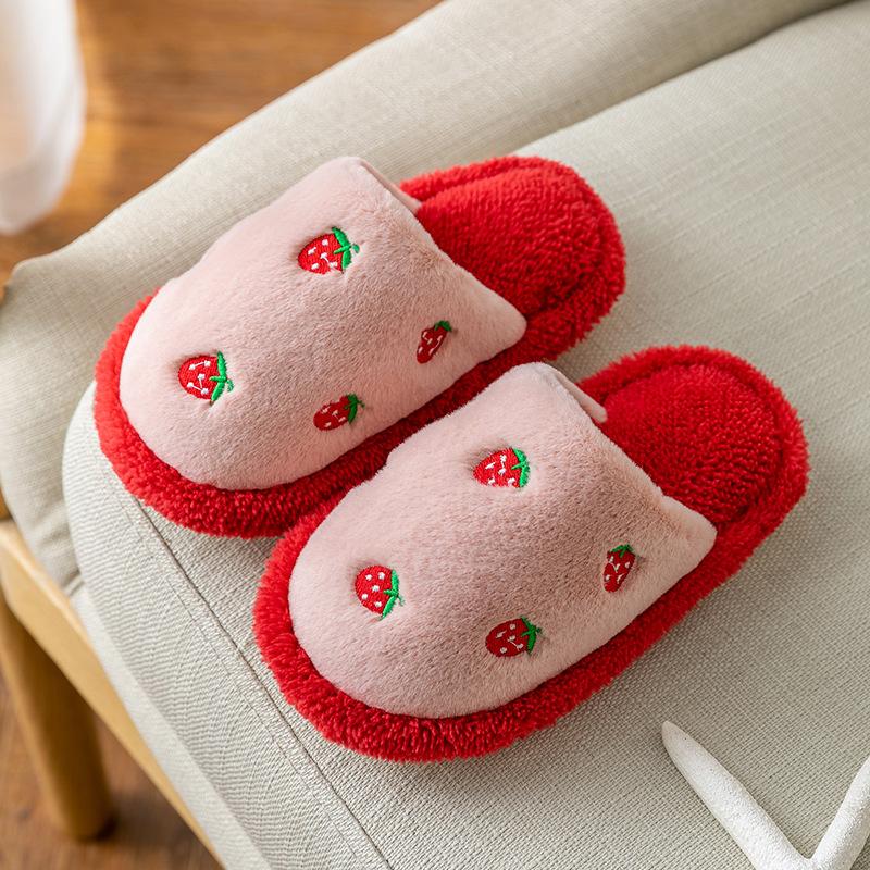 

бавовняні капці Зимові хлопчики та дівчатка теплі домашні кімнатні туфлі м яка підошва нековзні плюшеві дитячі бавовняні капці 27 рожевий