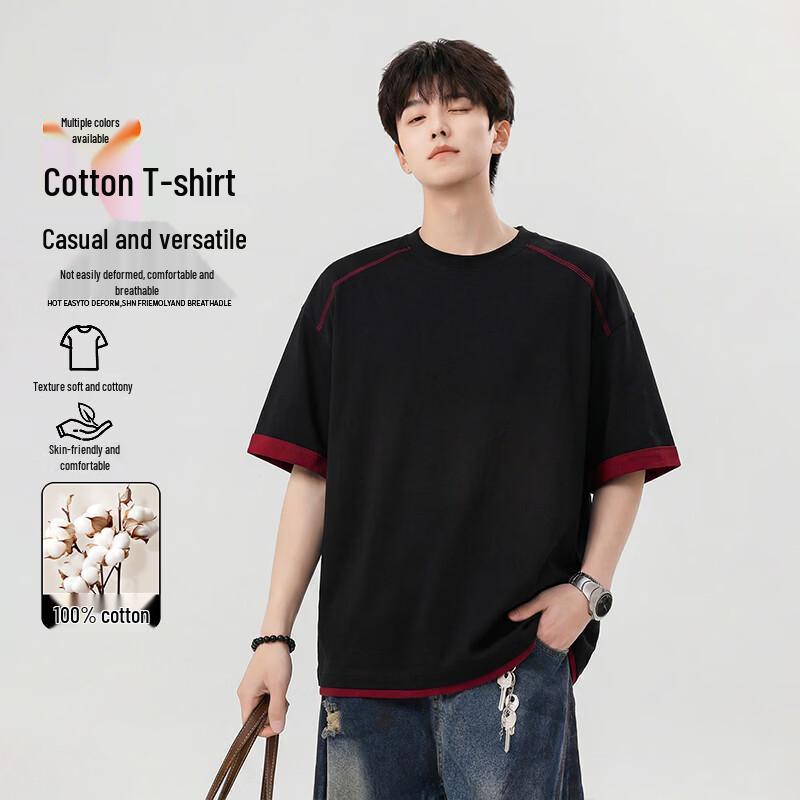 VUUG Men s Cotton Contrast Color T-Shirt XL