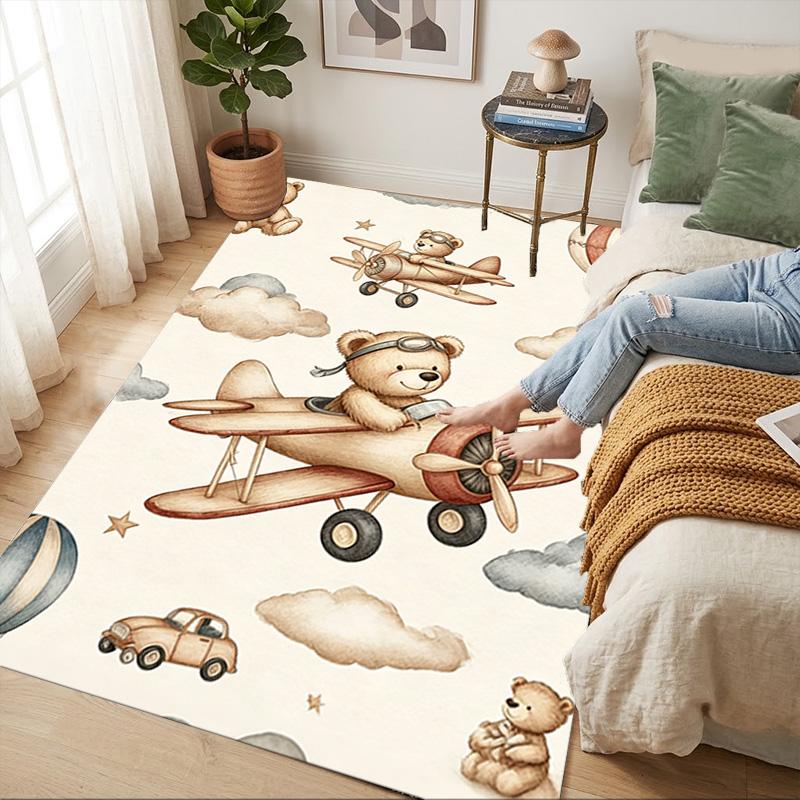 Bear Flight Living Room Nonslip Area Rug Soft Carpet For Bedroom Game Playroom Sofa Office Home Decor Doormat Christmas Gift C92629