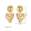 Atoztide Nouvelle Boucle d'Oreille Cœur Imprimé Léopard Vintage pour Femmes Acier Inoxydable Boucles d'Oreilles Statement Pierre Brillante Cadeau de Bijoux de Noël
