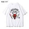 Camiseta de Manga Corta Cuentos Extraños, Camiseta de Manga Corta Colaboración Club del Fuego Infernal, Ropa de Cosplay Mismo Estilo