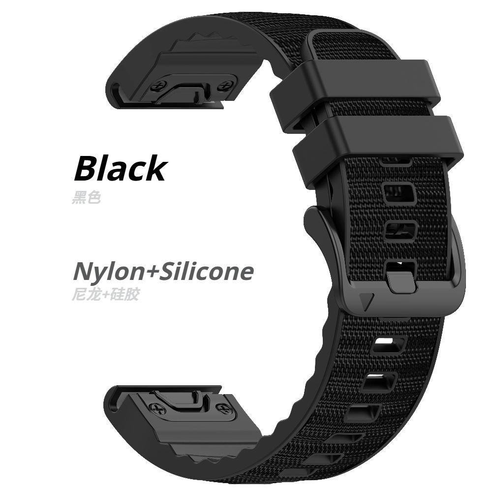 QuickFit 22mm 26mm Leather+Silicone Strap For Garmin Fenix 8 47mm 51mm 7 7X 6 6X 5 5X Plus Enduro 3 Tactix 9 Forerunner 965 955 970 Nylon Band