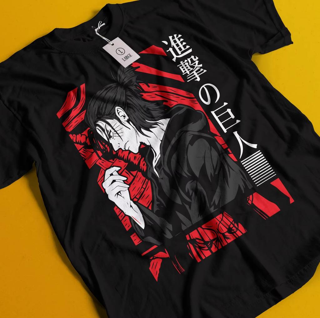 Attack on Titan Anime Elien Ellen Mikasa Printed Tshirt Unisexs and Womens Tshirt Unisexs Top Sports Tshirt Unisexs Tshirt Tee