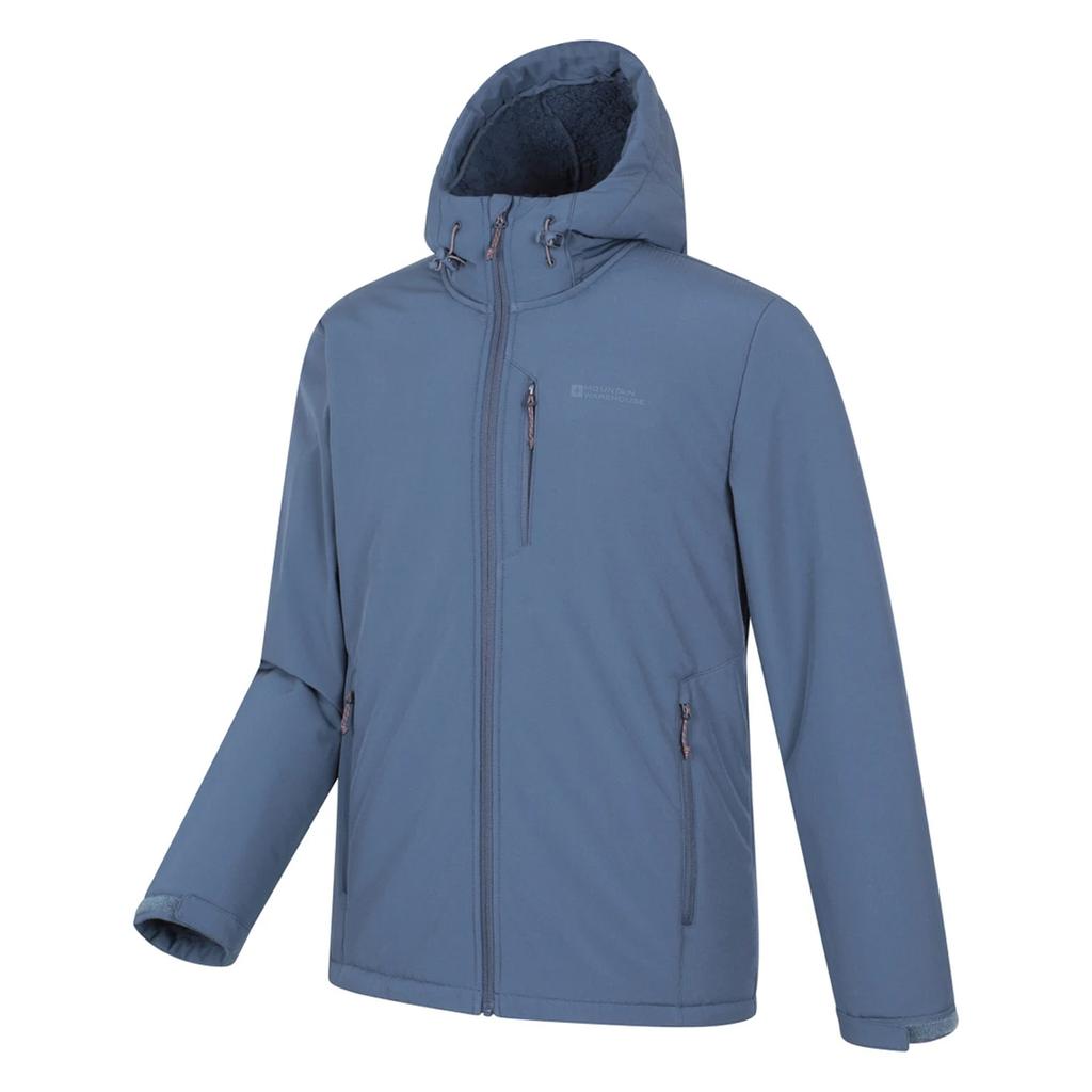 Mountain Warehouse Mens Charleston Faux Fur Lined Soft Shell Jacket