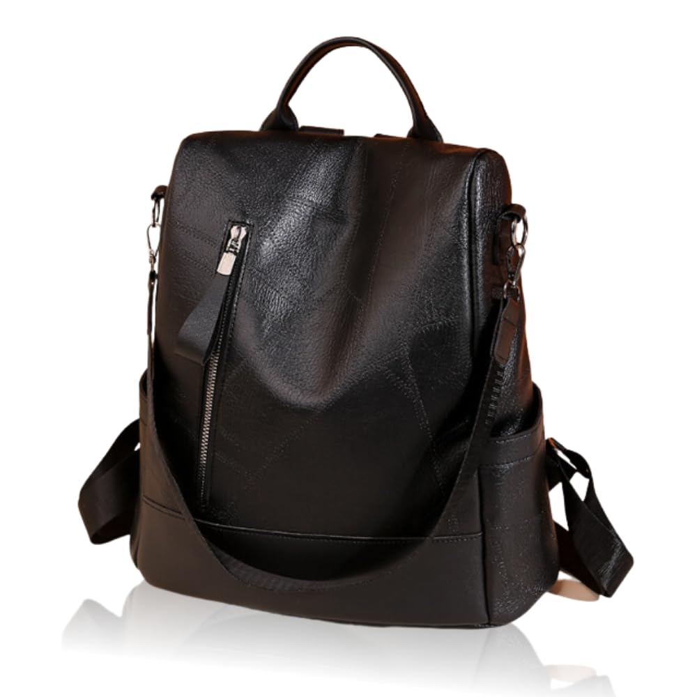 

Рюкзак женский из ПУ кожи для бизнеса и поездок, Корея [DESAFIANTE], Кожаный, Водонепроницаемый, Легкий, Защита от краж, На молнии, Сумка, Сумка, Рюкзак, Стильный, чёрный