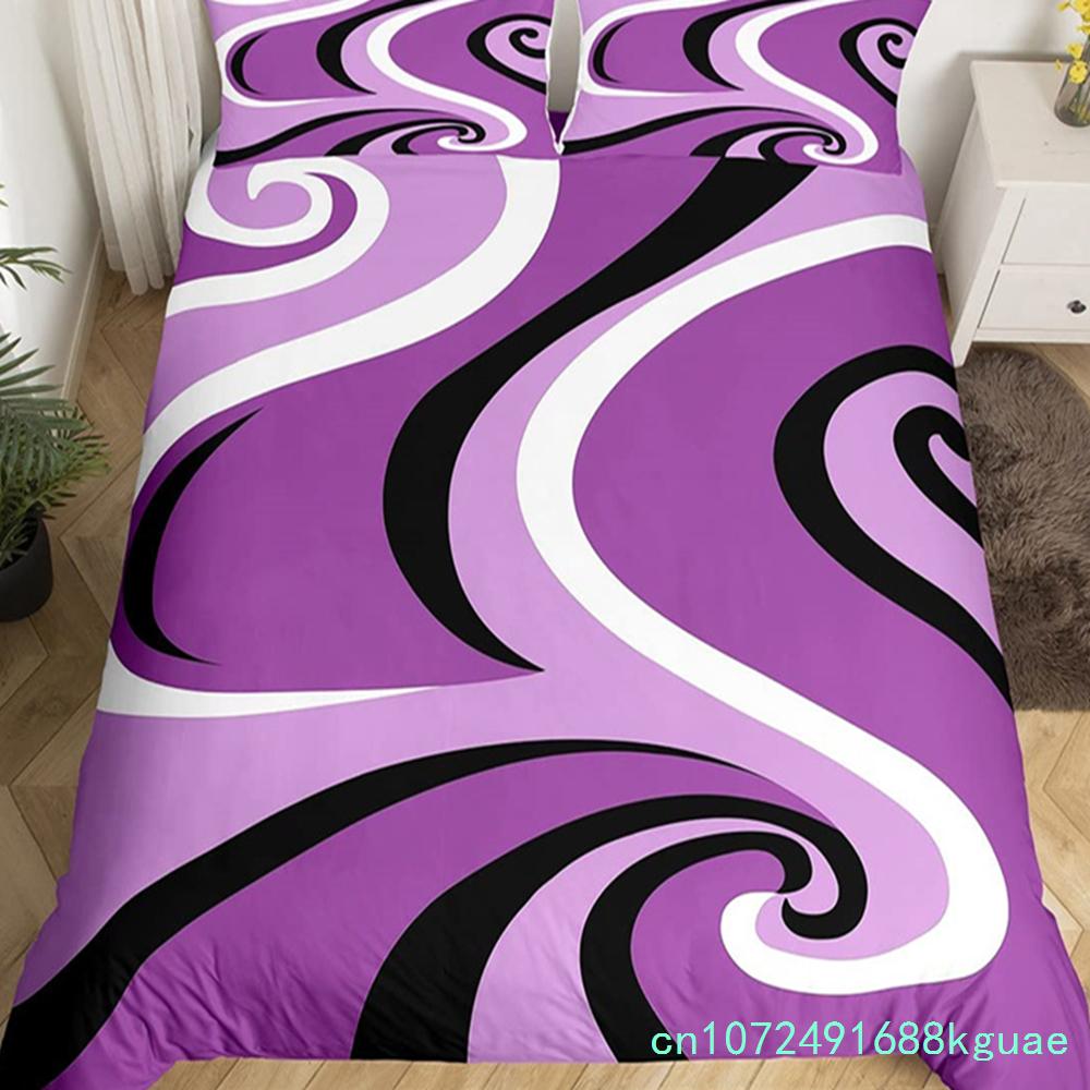 Gray Black Red Swirl Duvet Cover Set King Trippy Stripe Geometric Bedding Set Microfiber Farmhouse Abstract Geometry Quilt Cover