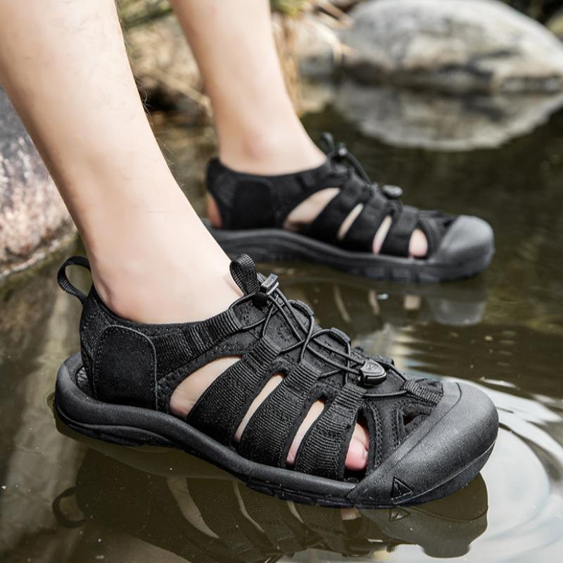 Summer New Design Men's Sandals High Quality Hot Sale Breathable Platform Casual Shoes Beach Sandals Hook&Loop Couple Shoe Mujer