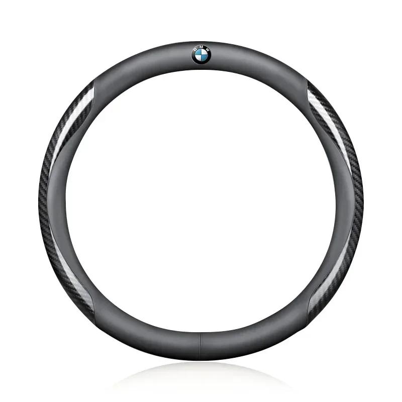 

For BMW Car Leather Carbon Fiber Car Steering Wheel Cover Car Accessories For BMW E61 E87 1 2 3 4 5 6 7 Series X1 X3 X4 X5 X6 X7