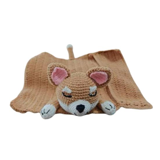 Sofa Aufbewahrungstasche Weiche Wolle Hundeform Handgewebtes Wollkissen mit integriertem Getränkehalter Winter Sofa Zubehör