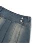 Kirsh Low-Waisted Asymmetrical Denim Pleated Mini Skirt [Blue]