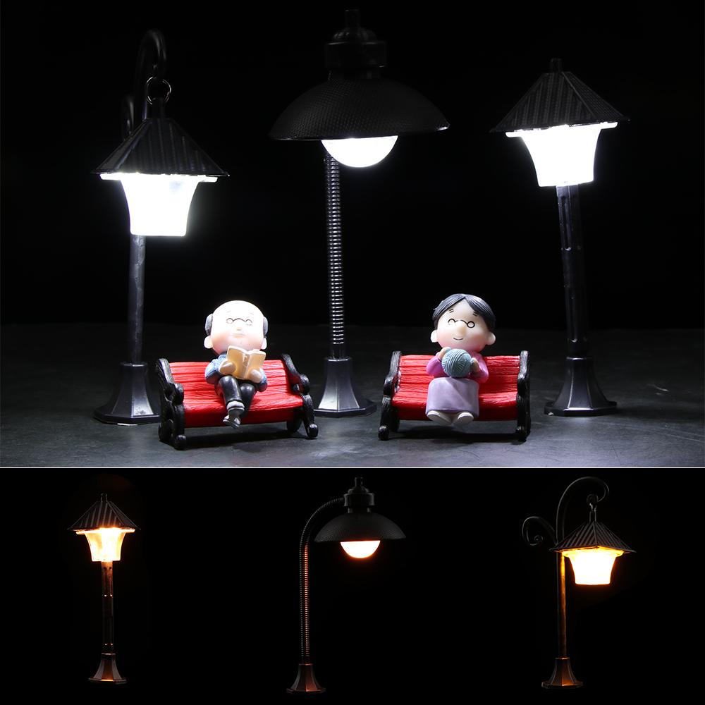 Resin Craft Home Decor Micro Landscape Bonsai Ornament Street Lamp Figurine Streetlight Miniatures  Road Light Model